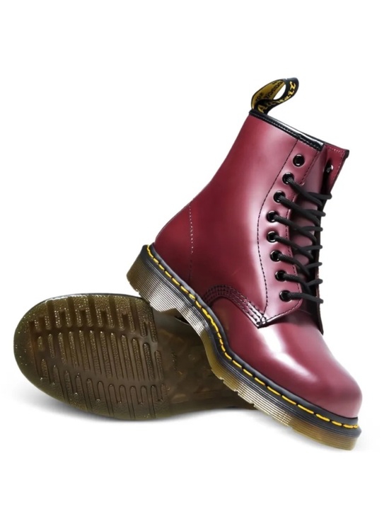 Dr. Martens Shoes - Dr. Martens 1460 Smooth Leather Lace-Up Boots in Burgundy